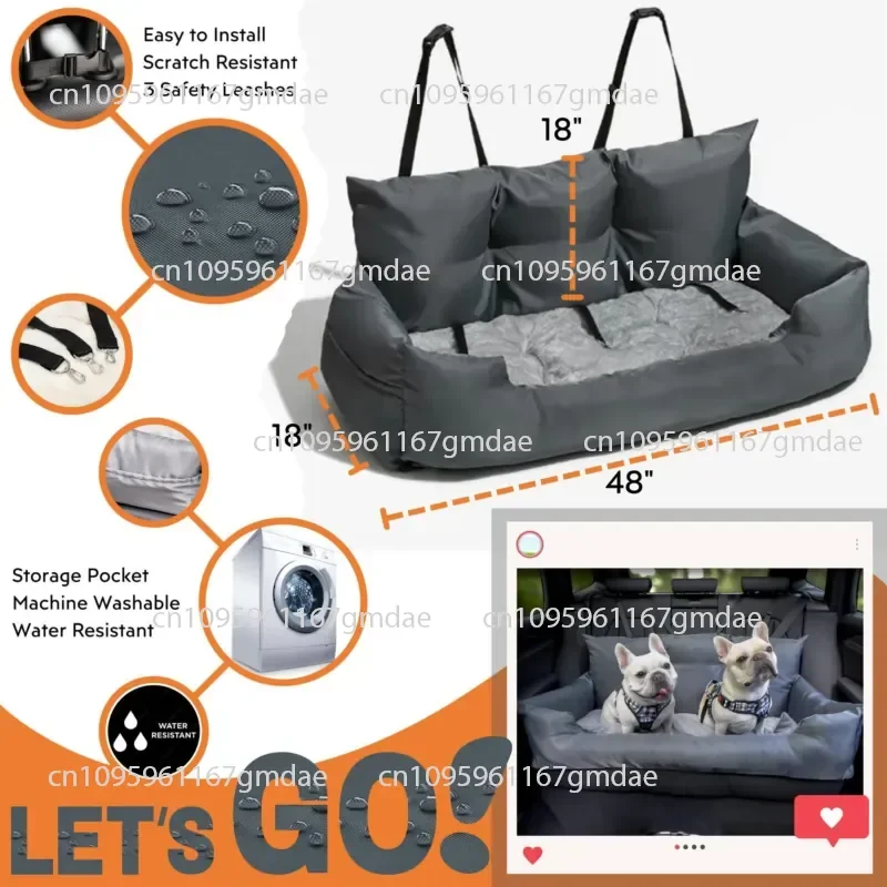 Pet car nest Cross-border waterproof and dirt-resistant dog safety seat Removable and washable, non-slip and scratch-proof