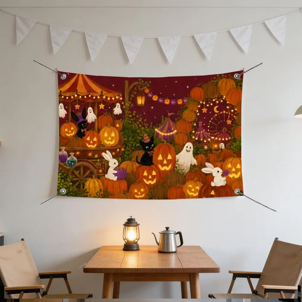 Pumpkin Ghost Fairytale Garden Flags Specialized for indoor and outdoor home decorations, outdoor camping, and bar parties