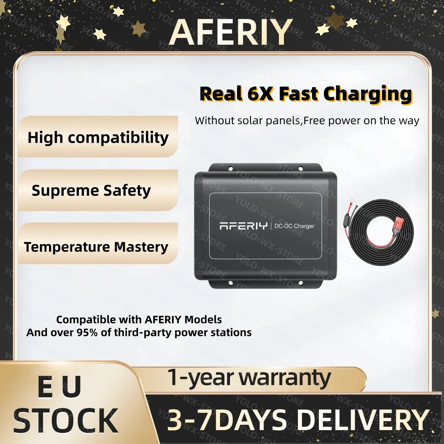 Chargeur de voiture AFERIY DC600 580W 48V avec charge rapide 6 fois plus rapide, contrôle de la température, sécurité et fiabilité, adapté à la charge de voiture