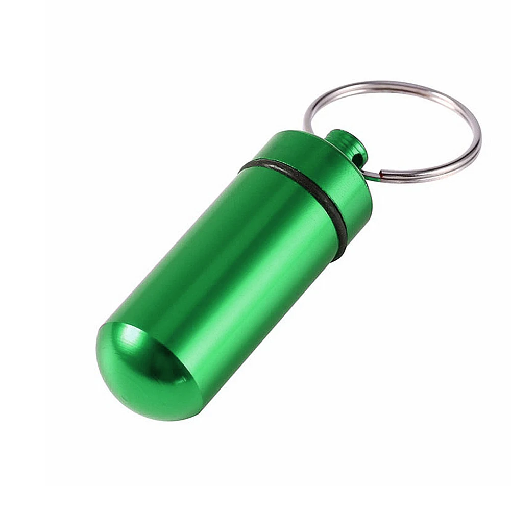 Portable Mini Travel Pill Medicine Box Case Waterproof Container Keychain Capsule Bottle Key Ring Chain First Aid Medicine Box