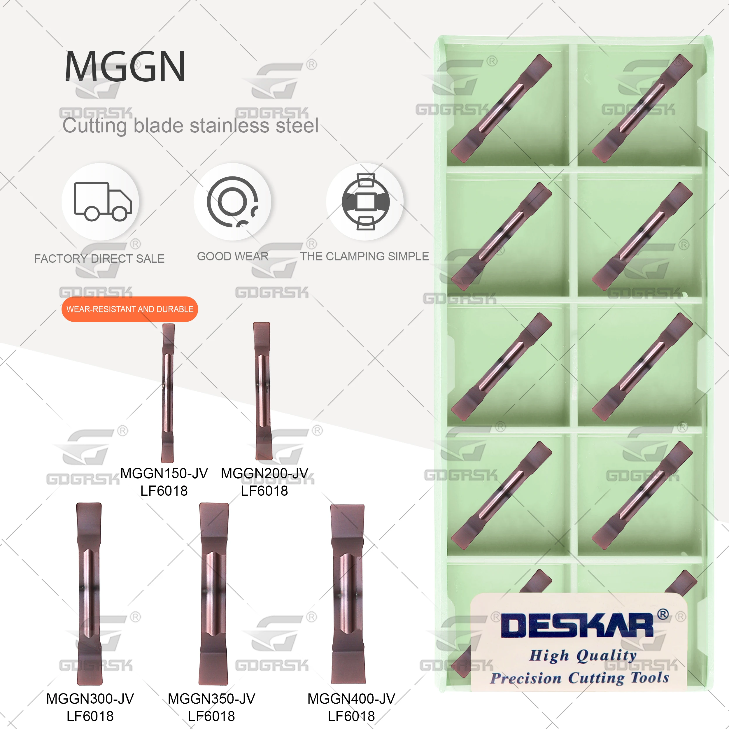 

Токарные инструменты для металла DESKAR MGGN150 200 250 300 350 JV LF6018, токарный станок с ЧПУ, металлический резак из твердого сплава