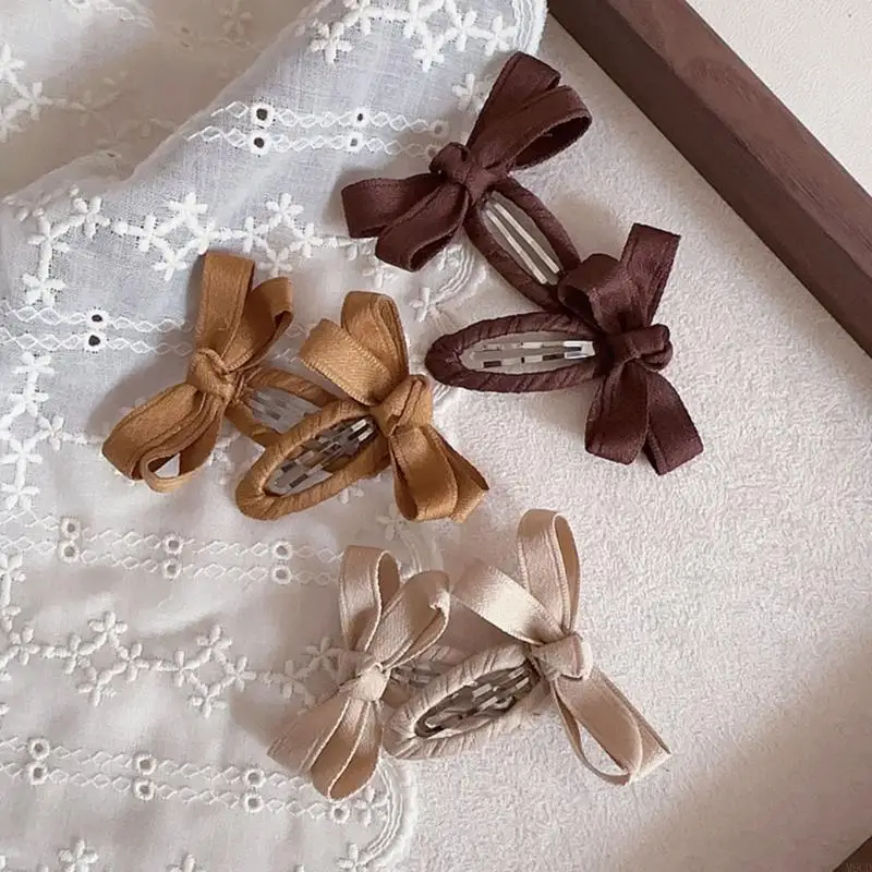 M6CD Autumn Winter Temed Baby Hair Central 3 pares Bang Bang Bang Bark Algodón Persos Detalle Barretes para niñas