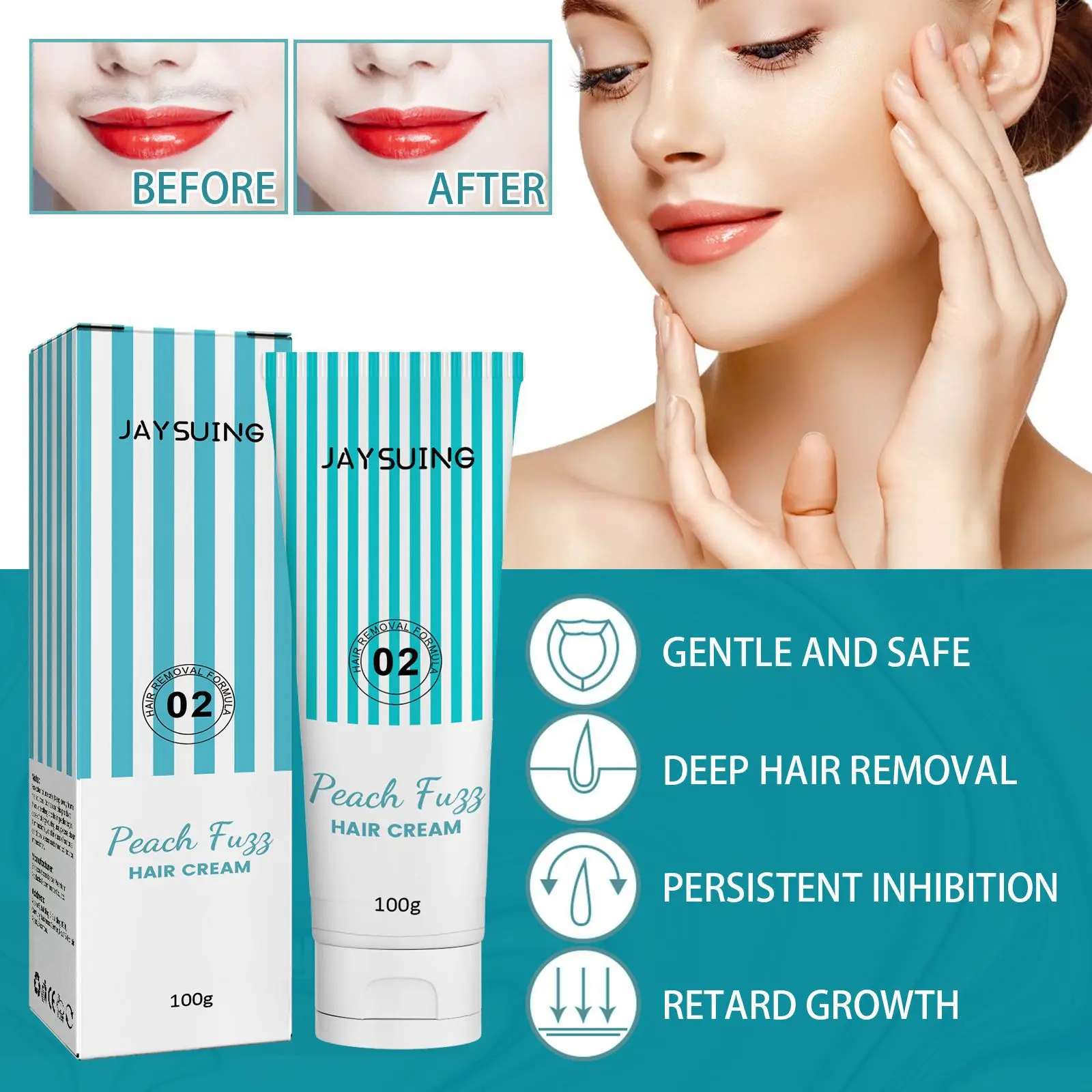 100ml Hair Removal Facial Gentle Soothing Hair Removing Ointment Sensitive Depilatory Cream Long-lasting And Silky Hair Removal