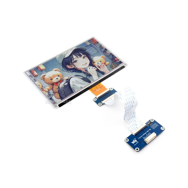 Waveshare7.3inch E Ink Spectra 6 (E6) Full Color E-Paper Display, E-Ink Display, Low Power Consumption, 800×480 Pixels, SPI Comm