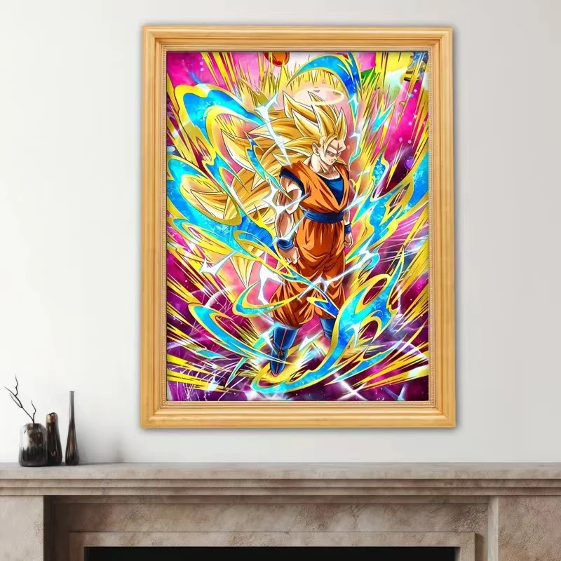 DIY diamentowe zestawy do malowania Dragon Ball Z Super Saiyan Goku haft mozaika ścieg krzyżykowy wystrój domu rękodzieło prezentowe dla dzieci