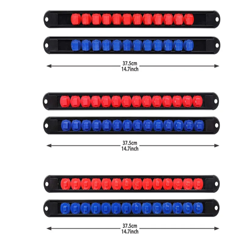 360 ° Swivel ABS Buchse Veranstalter 1/4 Zoll 3/8 Zoll 1/2Inch Premium Qualität steckdose Clip Schiene Halter buchse organizer tools Blau & Rot