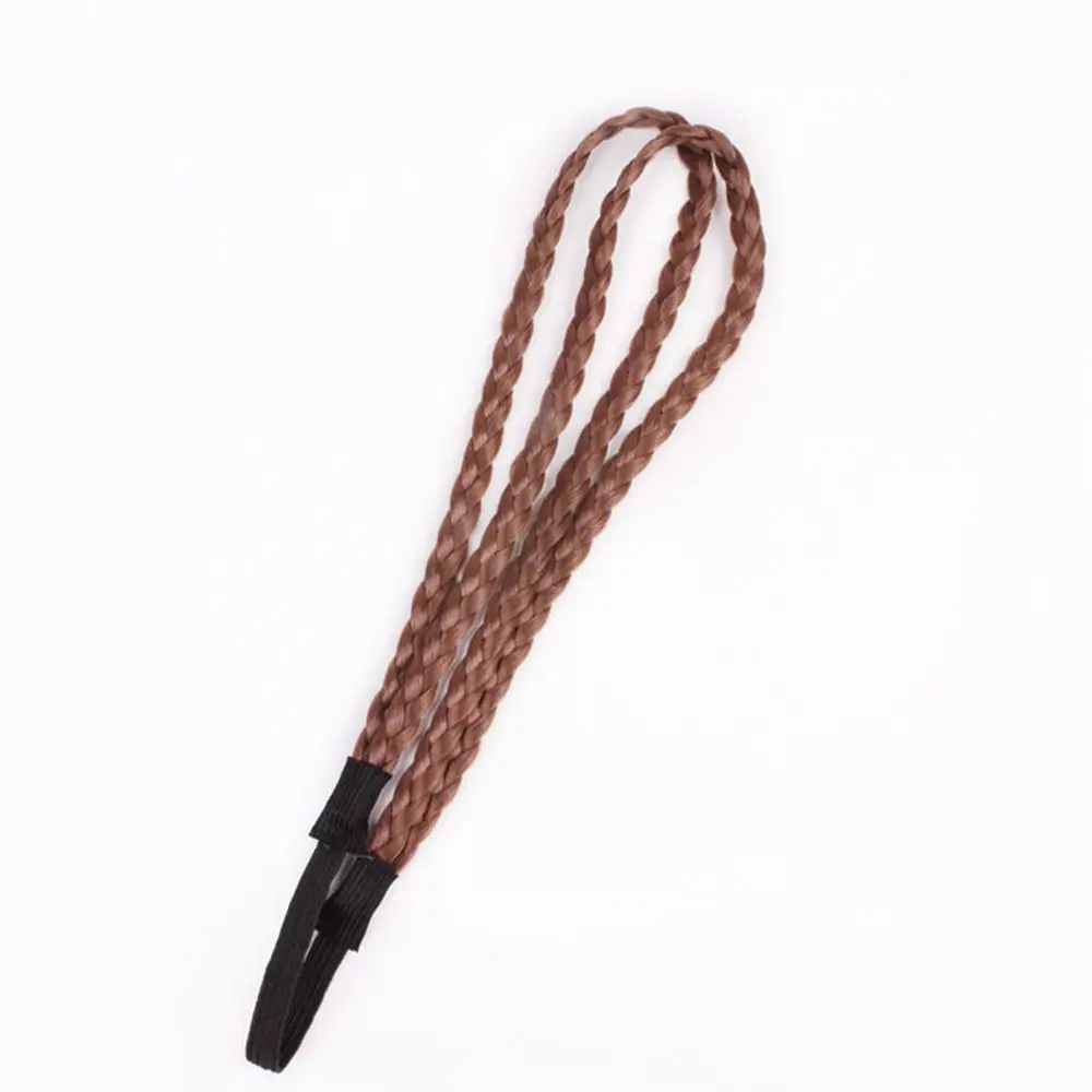 Synthetic Pop 4 colors Headwear Twist Headband Head hoop Braided Hair Band Synthetic Wig Double Braided Wig Headband