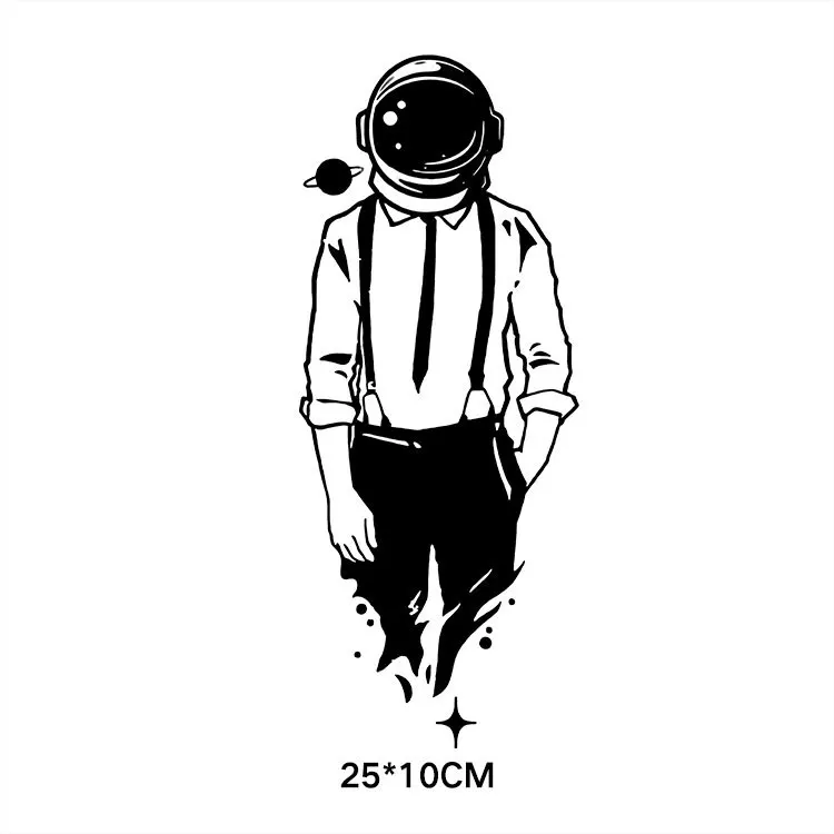 11 types Black and white astronaut street beauty DTF Thermo Sticker Decals Heat Transfer Clothes Clothing Crafts Ironing Diy