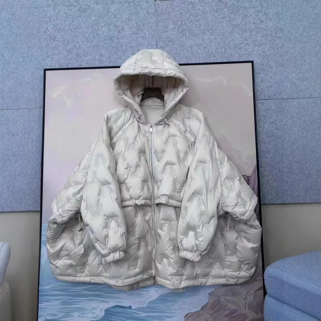 Herbst/Winter Europäische Mode Neue frauen Unten Jacke Pendler Hoodie Fledermaus Ärmel Übergroße Jacke