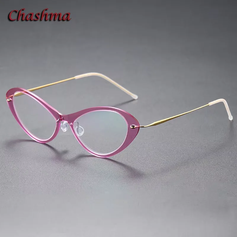 

Chashma Frame Women Cat Eye Prescription Glasses Titanium Reading Eyeglasses Optical Eyewear Ultra Light Spectacles for Female