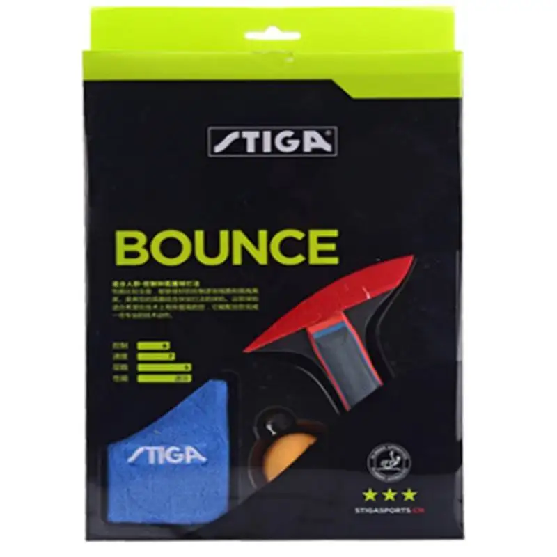 Original Stiga bounce 3 stars table tennis rackets suit for beginner finished rackets racquet sports pingpogn paddles