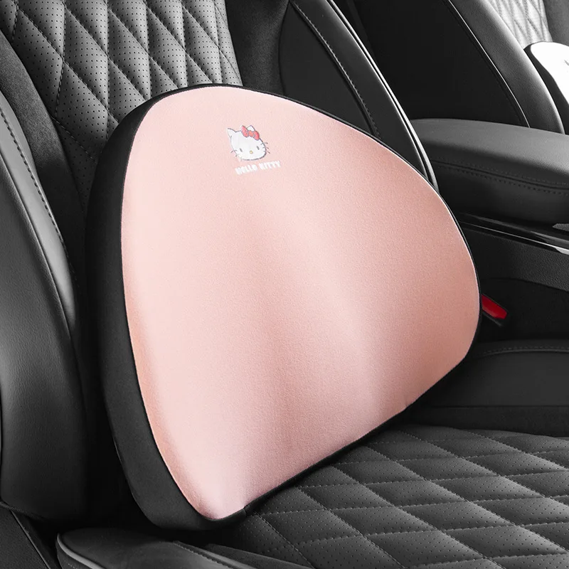 Hello Kitty Car Headrest Waist Neck Protector Sanrio Kawaii Cushion Anti Fatigue Protector Car Accessories Interior Woman