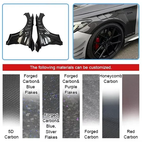 

CWS-C STYLE CARBON FIBER FRONT FENDER for IQ60 BODY KIT for Infiniti Q50/G37/Q60 Carbon Fiber Fender Hood Trunk Body Kit