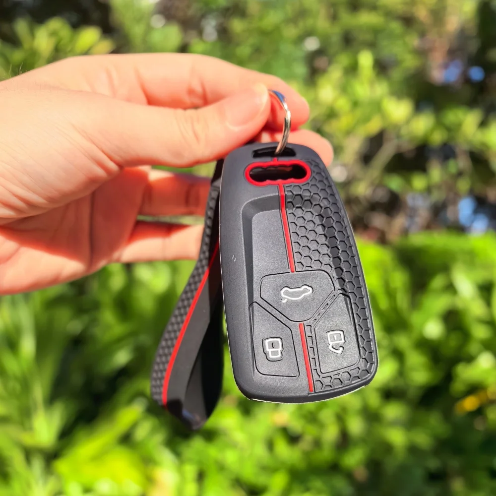 

Силиконовый чехол для автомобильного ключа для Audi A4 B9 A5 A6 8S 8W Q5 Q7 4M S4 S5 S7 TT TTS TFSI RS Protector Shell Fob Аксессуары