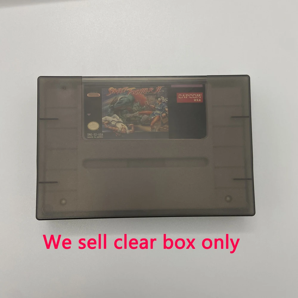 

10pcs Transparent Game card cartridge storage display protective box for SNES American US version game card