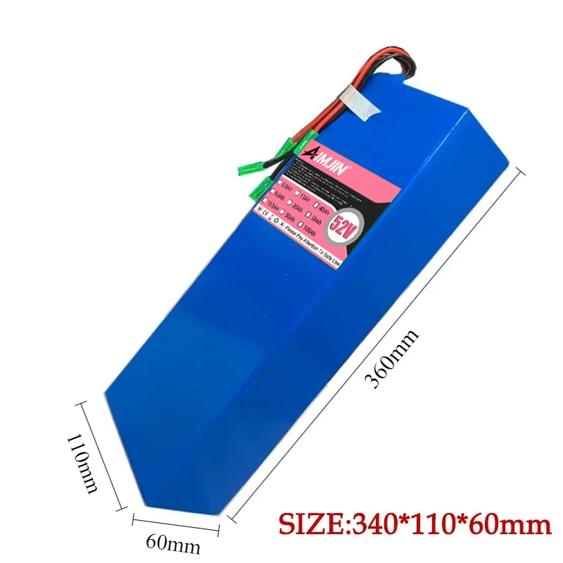 Large capacity 52V 14S6P Rechargeable Li-ion Battery Pack 25Ah1500W Citycoco Motorized Scooter Battery Built in 50A BMS