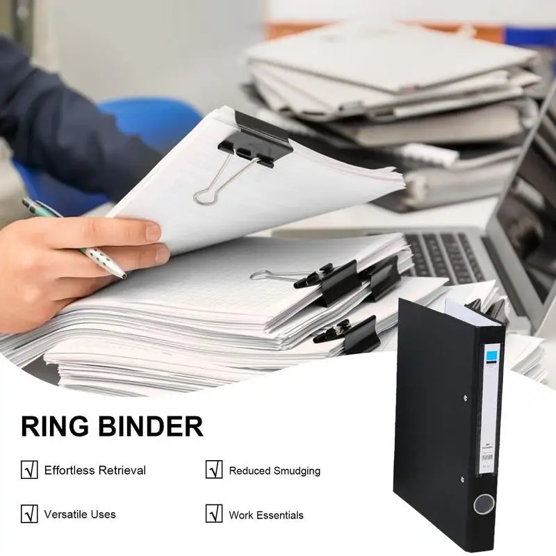 2-Ring Binder A4 Portable A4 Wide Binder 2 Ring Binder Folder Multifunctional Documents Ring Binder Folder Reusable Hard