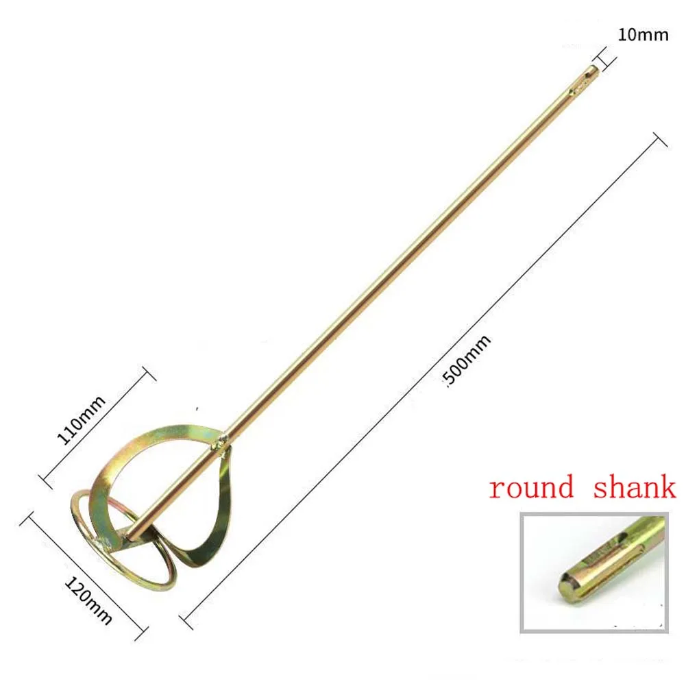 Electric Drill Stirring Paddle 500mm Carbon Steel with Reinforced Welding for Cement Plaster Paint and Putty Mixing Use