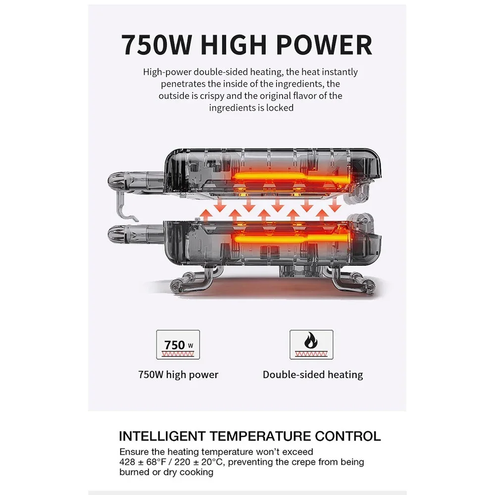 صانع الساندوتشات المنزلية ضوء الإفطار صانع خبز التوست عجة المقلية ستيك على الوجهين التدفئة القلي شواء داخلي
