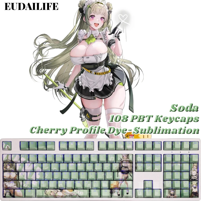 

Soda 108 Keycaps Nikke Goddess of Victory PBT DYE Sublimation Light Transmitting Cherry MX Cross Axis Switch Mechanical Keyboard