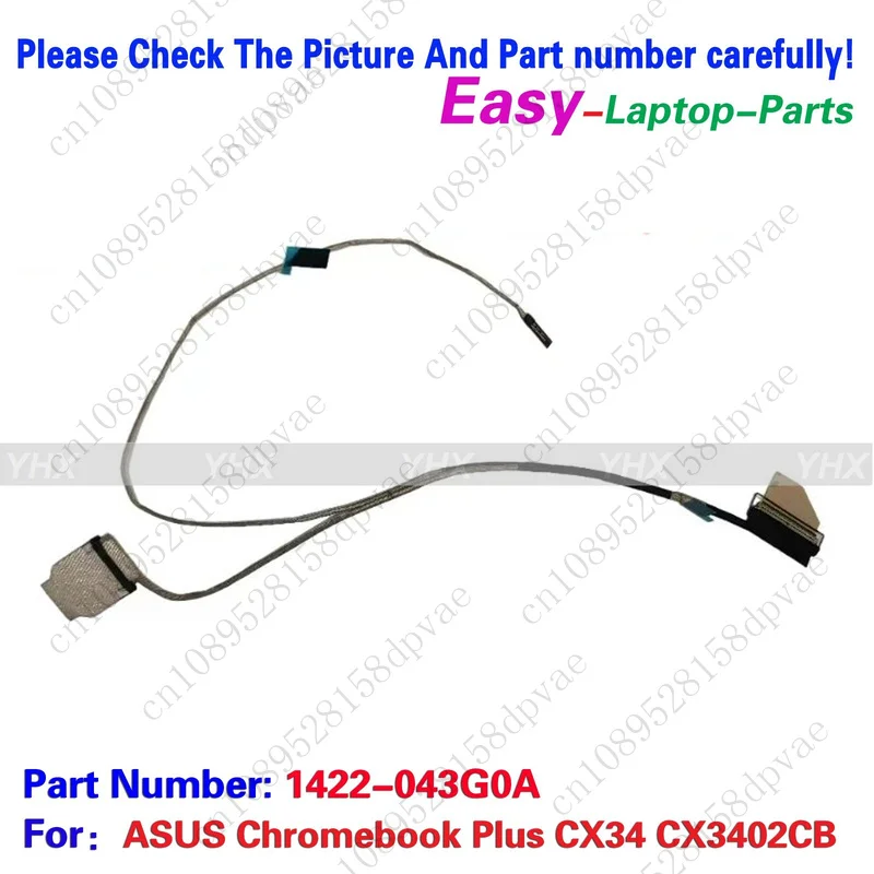 

GYX New For ASUS Chromebook Plus CX34 CX3402CB FHD CMOS EDP CABLE 1422-043G0A.