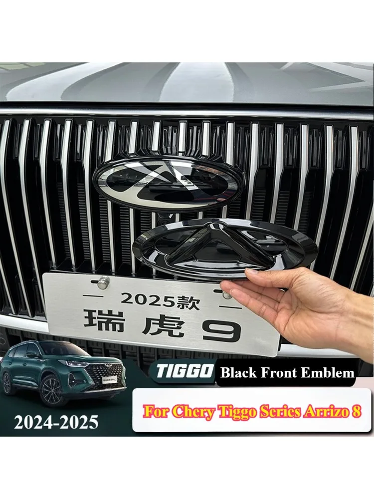 Dla Chery Tiggo 8 Plus/Pro Arrizo 8 e+ -in Hybrid 2025 Czarny Przedni Emblemat Modyfikacja Tiggo 9 7 Naklejka Pokrywająca Style Logo — 2