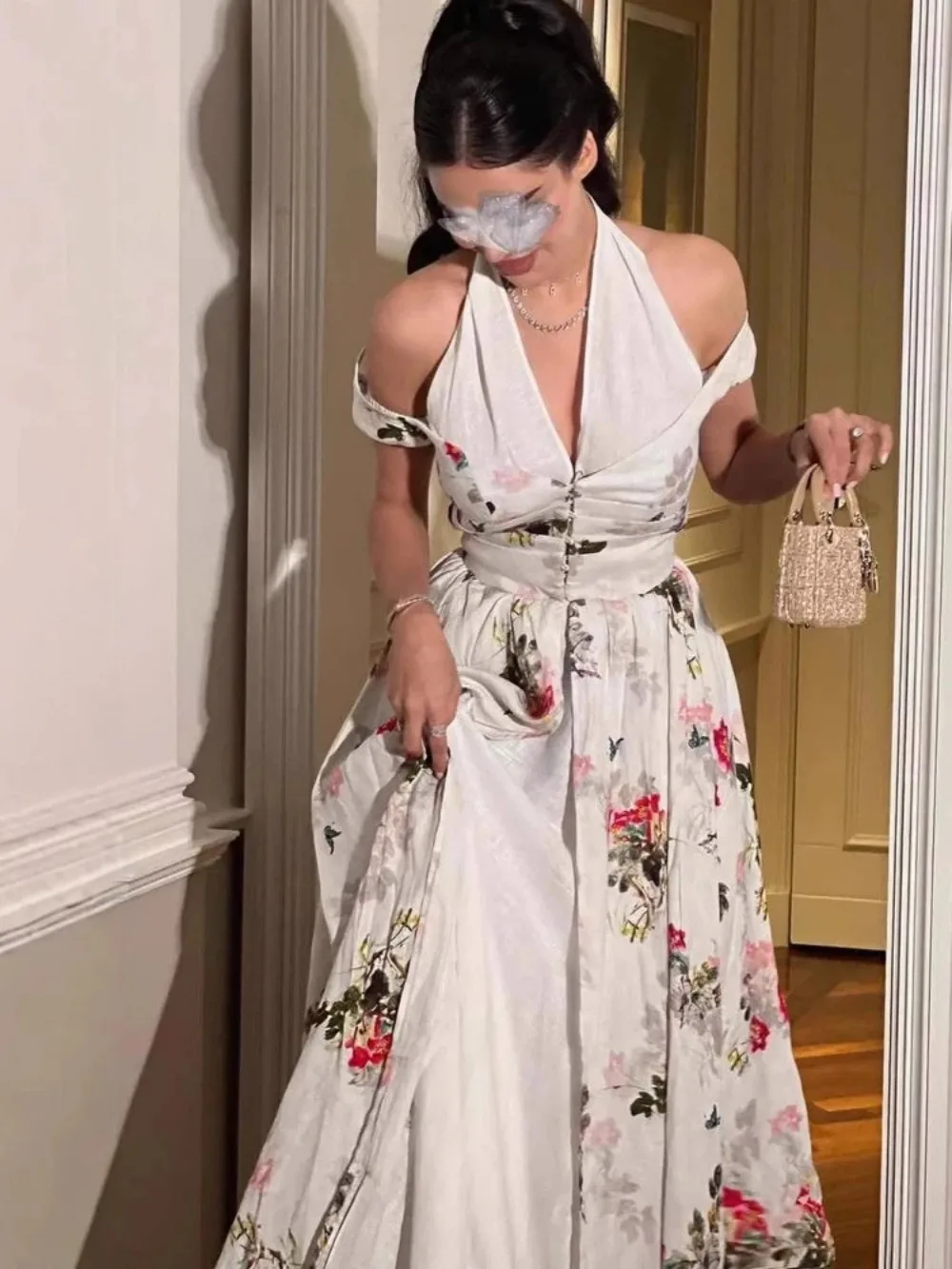 イード女性用ドバイドレスアバヤシフォンフラワージャラビヤラマダン ドバイロングドレスパーティードレスアラブロングローブモロッコカフタン