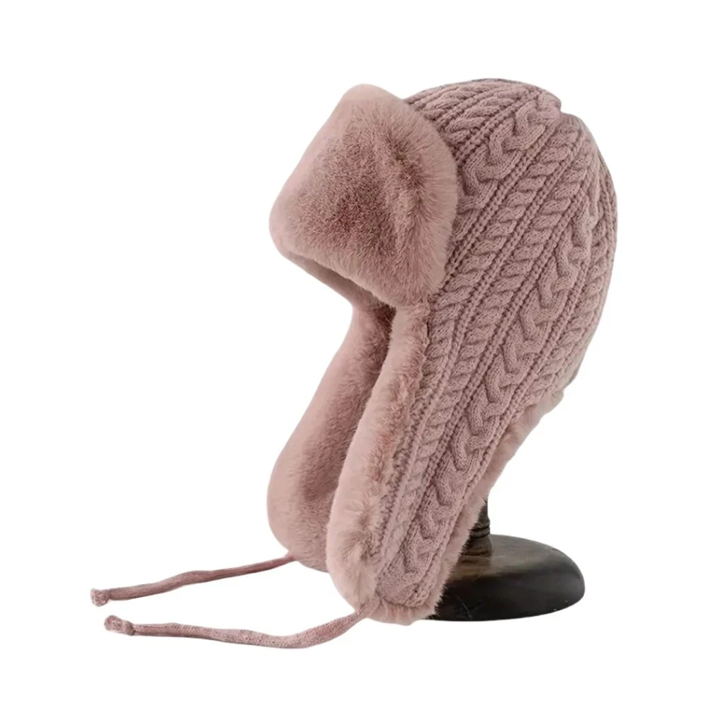 قبعة الشتاء الدافئة المرأة الصياد قبعة التزلج قبعة سميكة محبوك قبعة للمشي الشتوي ركوب الدراجات الأنشطة في الهواء الطلق #5