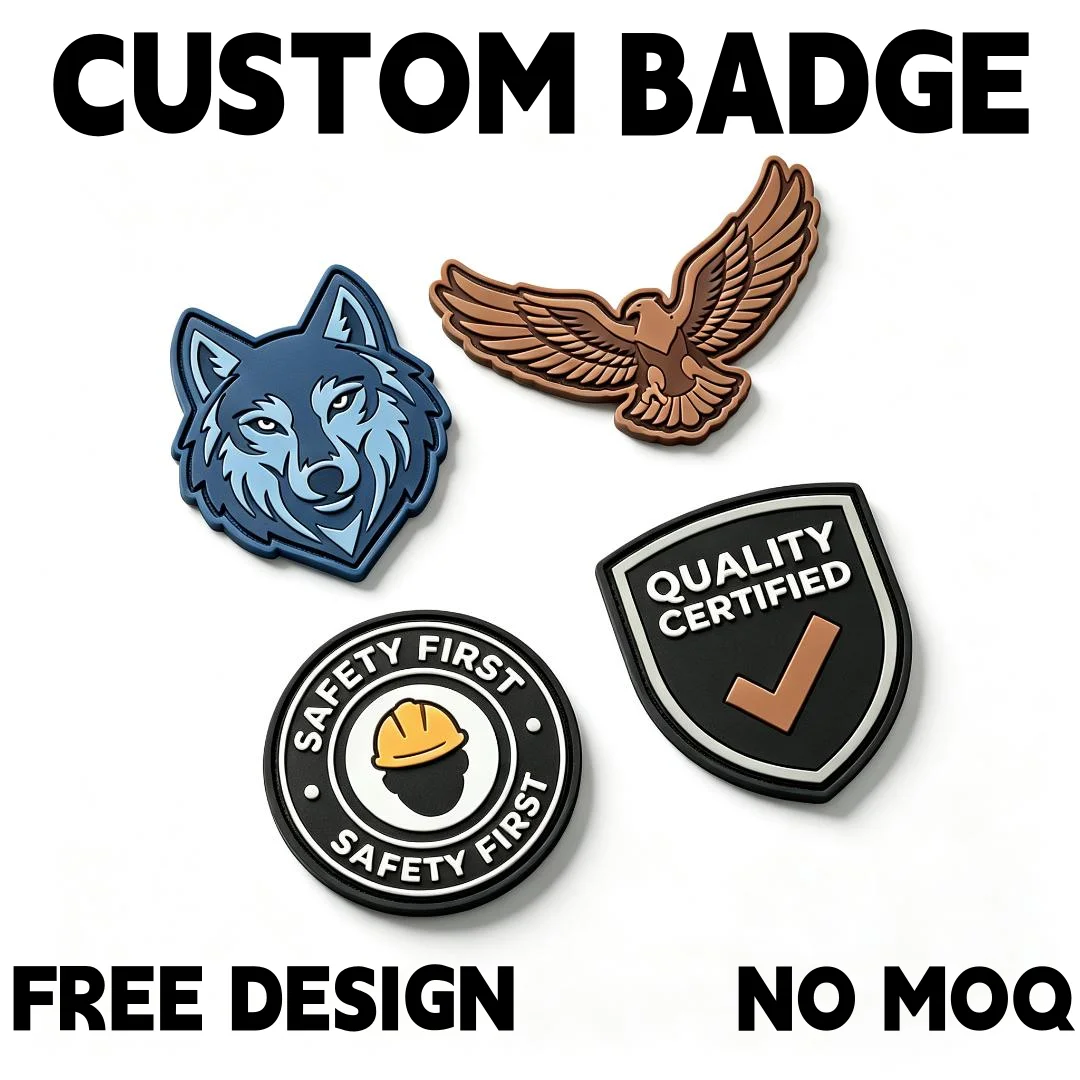High Quality 3d Rubber Badge Seasonal Most Popular Customizable Logo Embossed Pvc Material Label Patch Customized Use for Custom