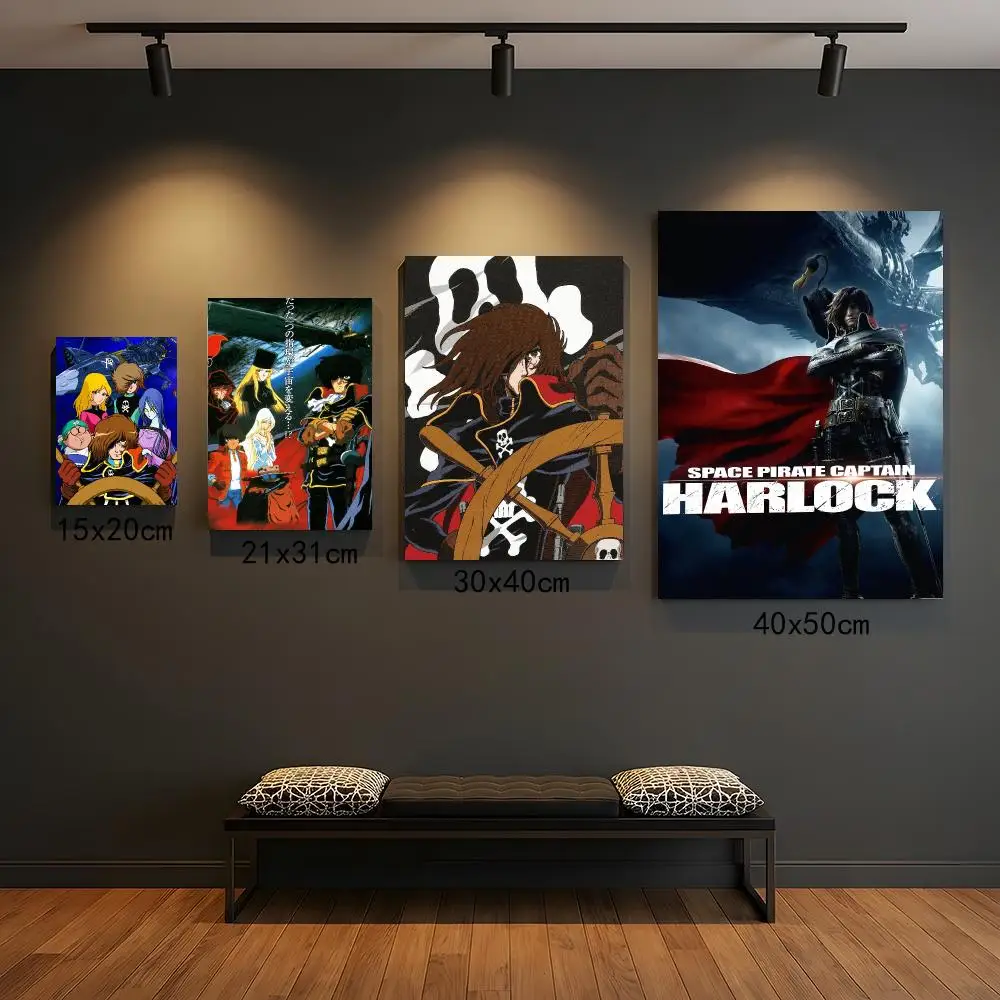 anime C-Captain Harlock-K Poster Peel and Stick Wall Art for Cafe Office Bar and Home Decoration
