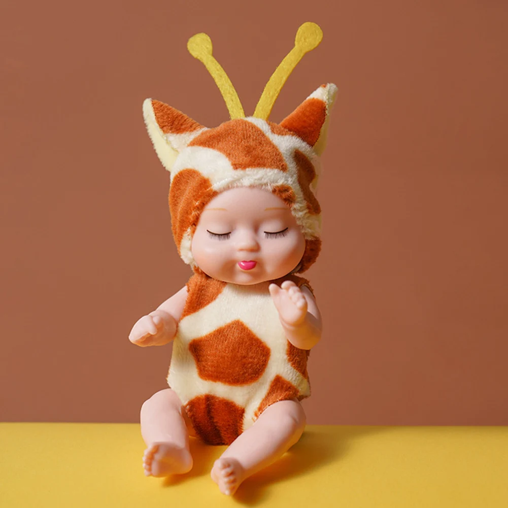 1/6 Pcs 11cm Mini Reborn Baby Doll Lifelike Realistic Baby Doll Toys with Animal Clothes Small Baby Dolls for Kids Birthday Gift