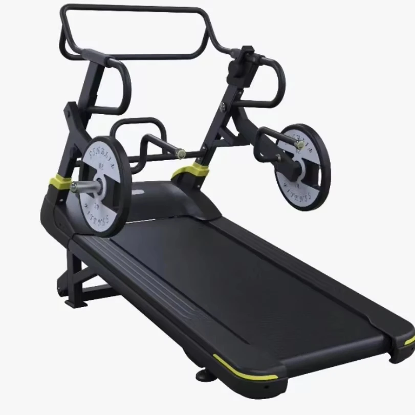Flat Board Mechanical Unpower Treadmill with LED Screen and Wireless Heart Rate Test Premium Fitness Equipment