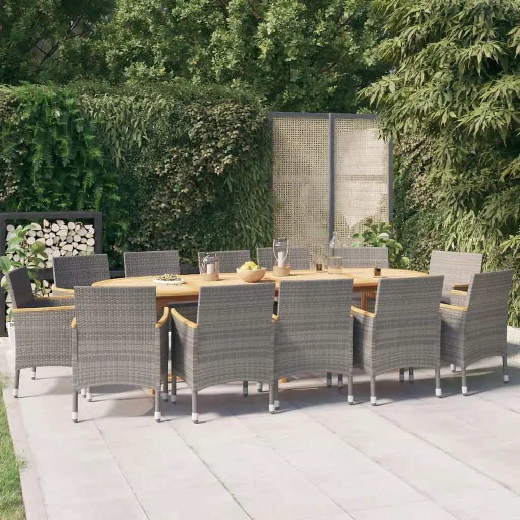 

Stylish Grey Garden Dining Set Outdoor Furniture Table and Chairs Weather Resistant Comfortable Design