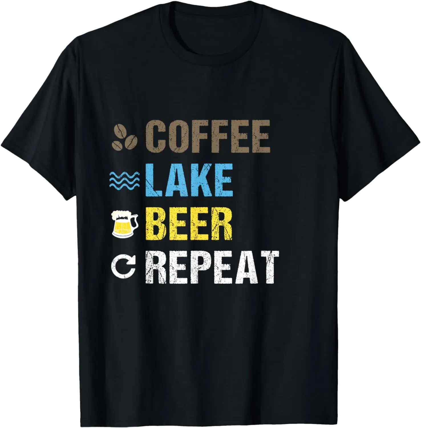 

Coffee Lake Beer Repeat | Lakefront Living Art Shirt Gift T-Shirt