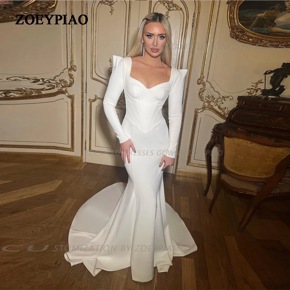 

Off The Shoulder Soft Satin Mermaid Wedding Dresses For Women 2024 Bride Gown Vestido De Novia Simple Suknia Ślubna Robe Mariage