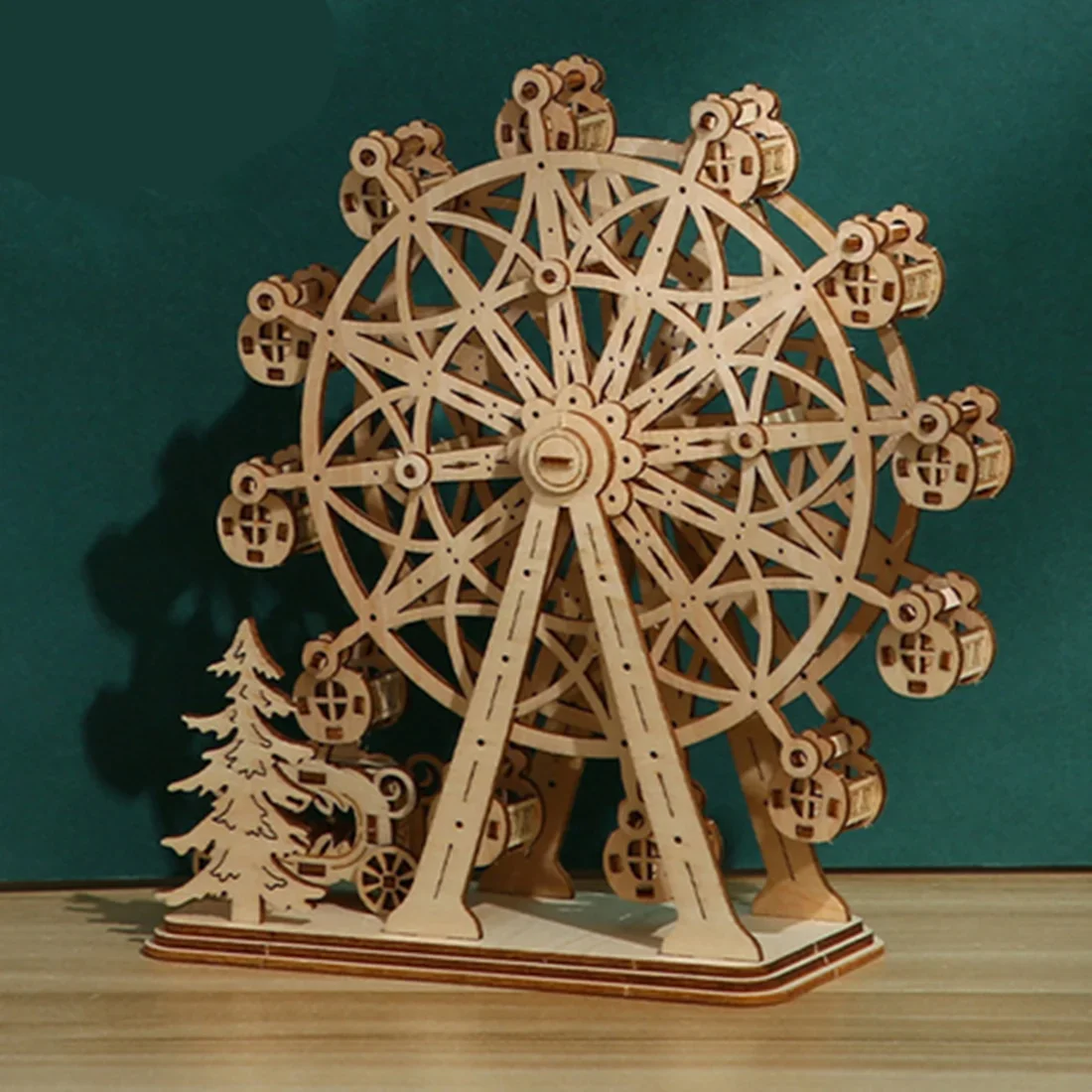 Puzzles en bois 3D, modèle de grande roue rotative, kit mécanique bricolage, jouet d'assemblage, cadeau