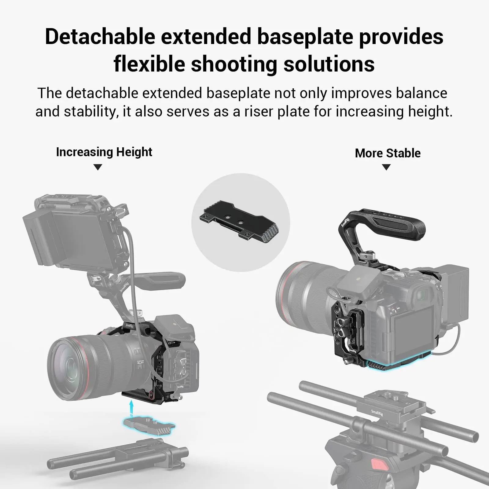 SmallRig “Black Mamba” Handheld Kit for Canon EOS R5 C with Top Handle Extended Baseplate and HDMI & USB-C Cable Clamp 3891