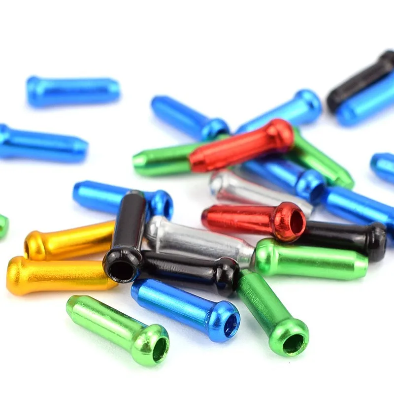 Imagem -06 - Liga de Alumínio Bicicleta Freio Shifter Cabo Interno Dicas Wire End Cap Bike Linha Núcleo Capa Engrenagem Várias Cores 10100 Pcs
