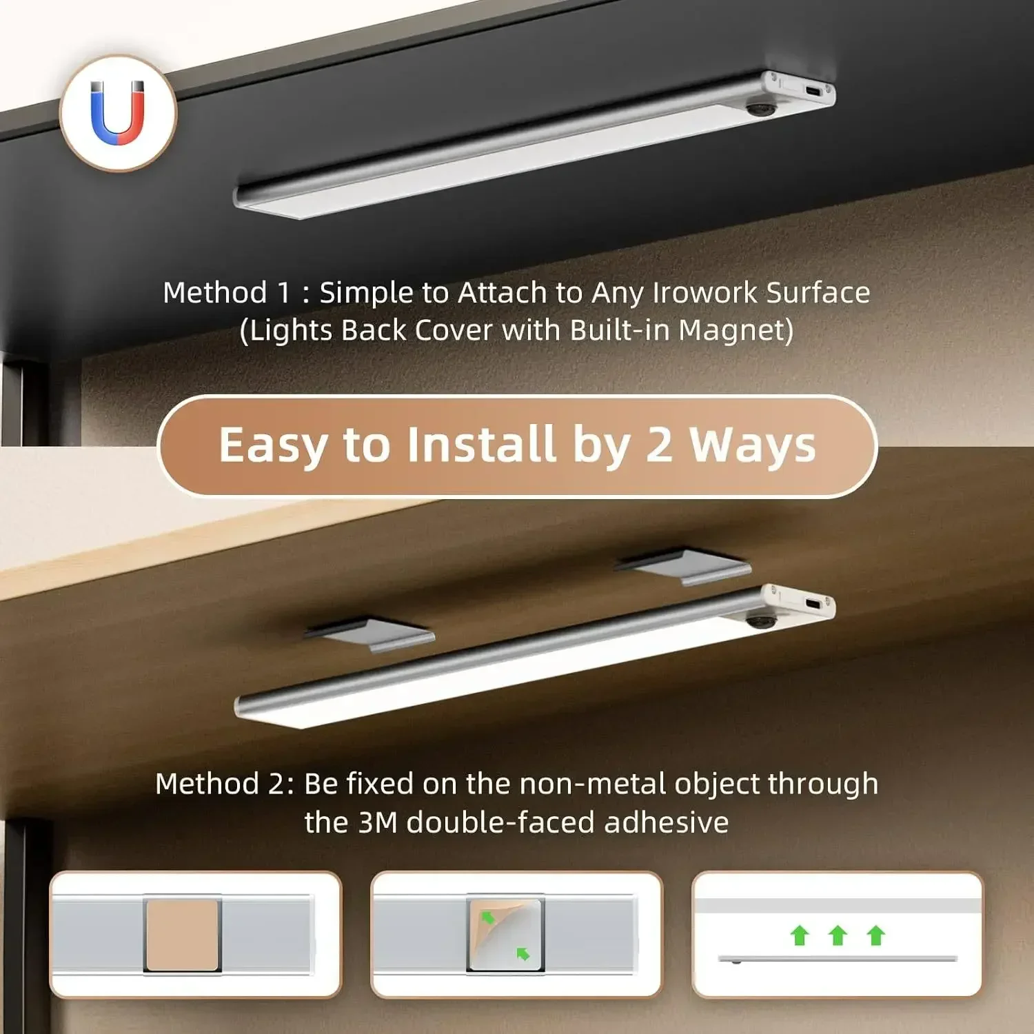 Xiaomi Motion Sensor Night Light Type C Rechargeble Wireless LED Cabinet Lamp For Bedroom Bedside Table Kitchen Lighting