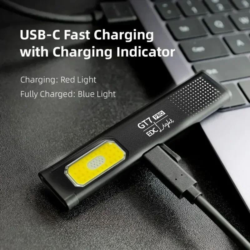 ไฟฉายมินิ LED ชาร์จ USB C ได้ พกพาสะดวก แสงสว่างกว้าง ใช้ในกรณีฉุกเฉิน ทำงาน ซ่อมรถ ตกปลาตอนกลางคืน เดินทาง