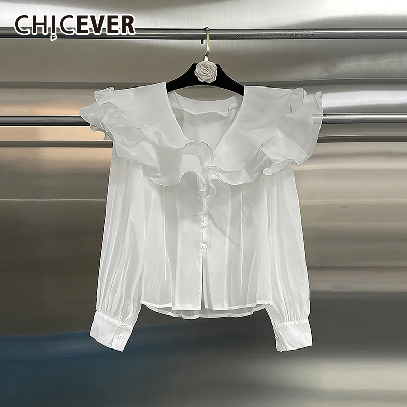 

Новая женская рубашка CHICEVER: однотонная, с воротником-стойкой, длинным рукавом, свободного кроя, во французском литературном стиле, осенняя мода