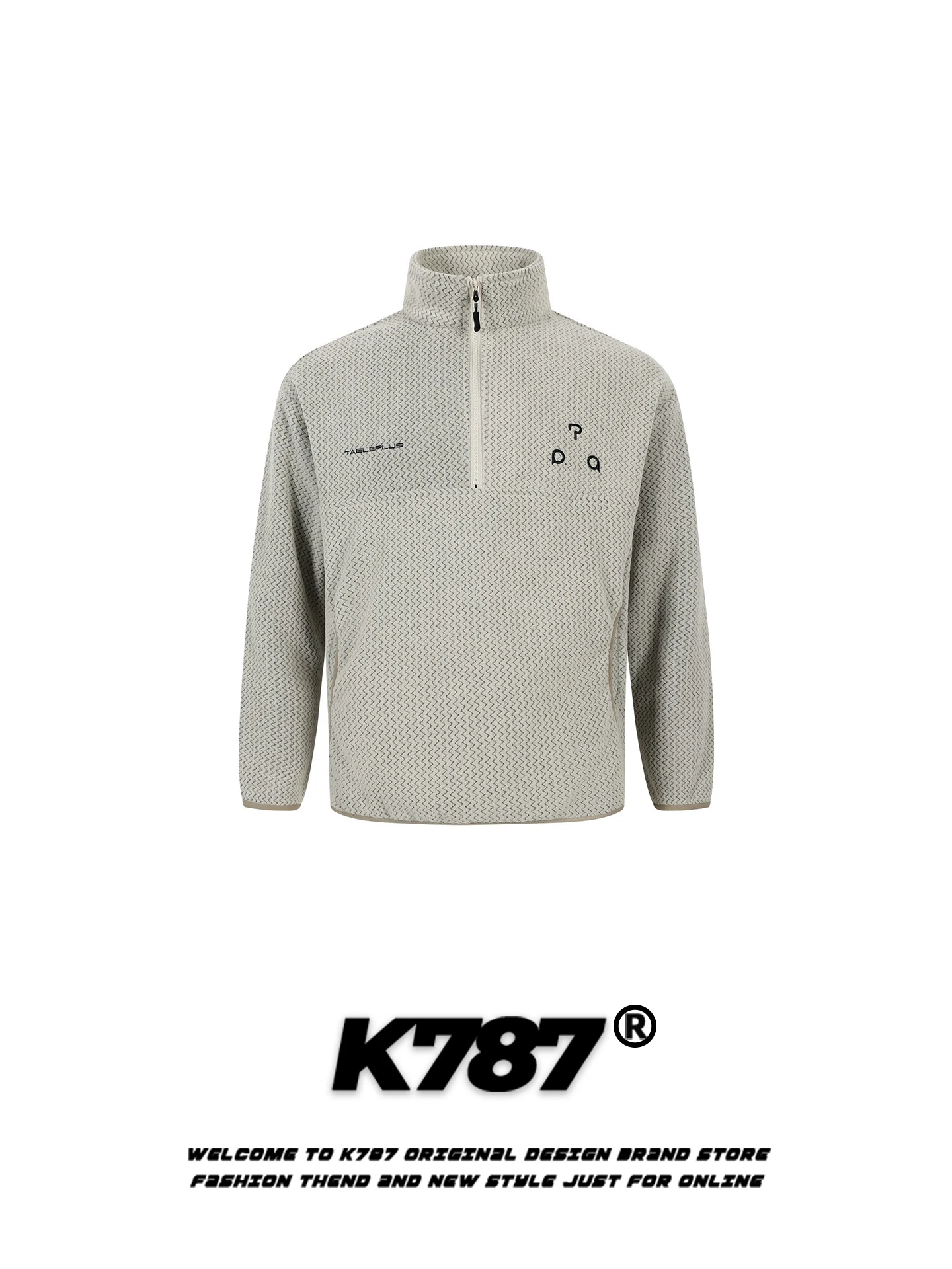 

Худи K787 в американском уличном стиле, свободного кроя, с молнией и воротником, с волнообразным узором, повседневная модная верхняя одежда для пар