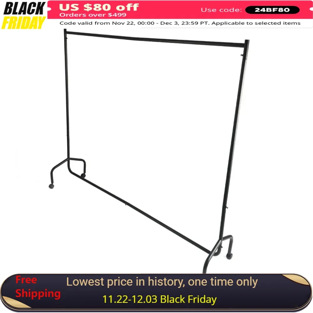 Simple tripod drying rack 6F 183*40*153cm black 2 sections splicing