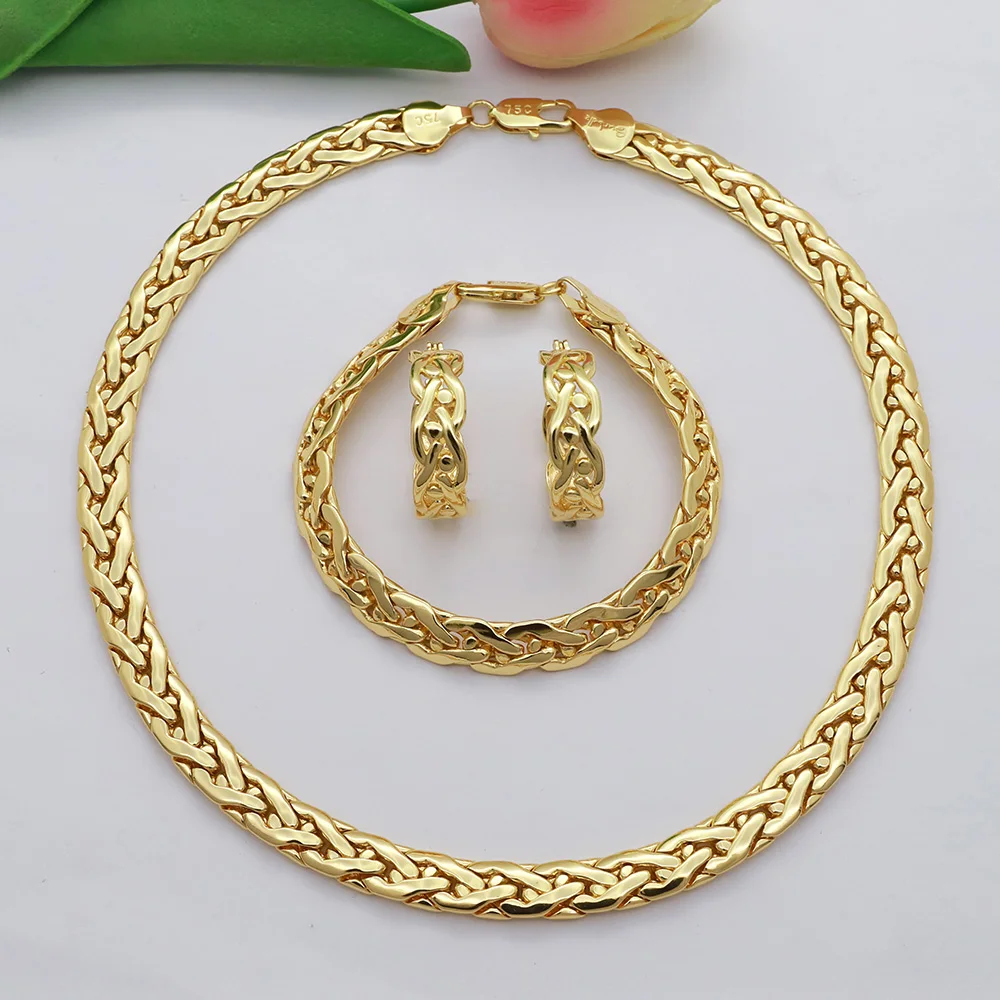 African Jewelry Necklace Bracelet For Women Moderate Size High Quality Copper Chains 45CM Hip Hop Wholesale Accessories