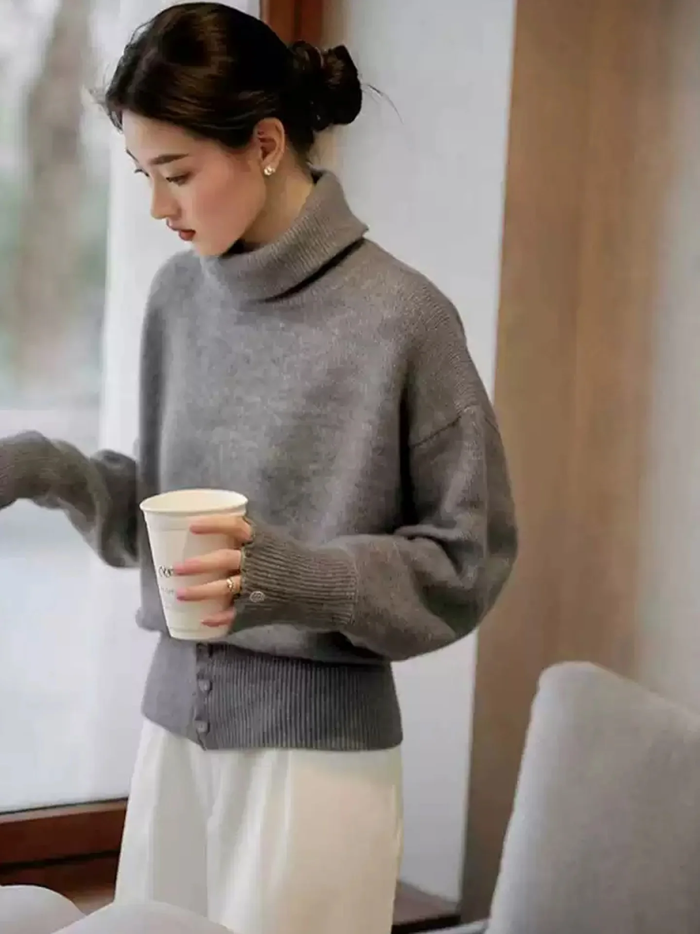 

Chic Knitted Top Age-Defying Slim Fit Long Sleeve High Collar Stylish Unique Winter Fashion Women's Premium Quality Inner Wear