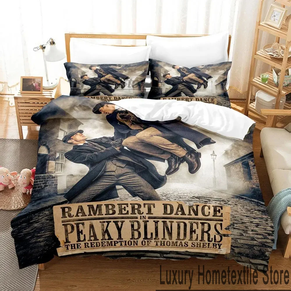 3D cetak Fashion Peaky TV Blinders Set tempat tidur anak laki-laki perempuan Twin Queen ukuran King selimut penutup sarung bantal tempat tidur anak laki-laki Dewasa kamar tidur