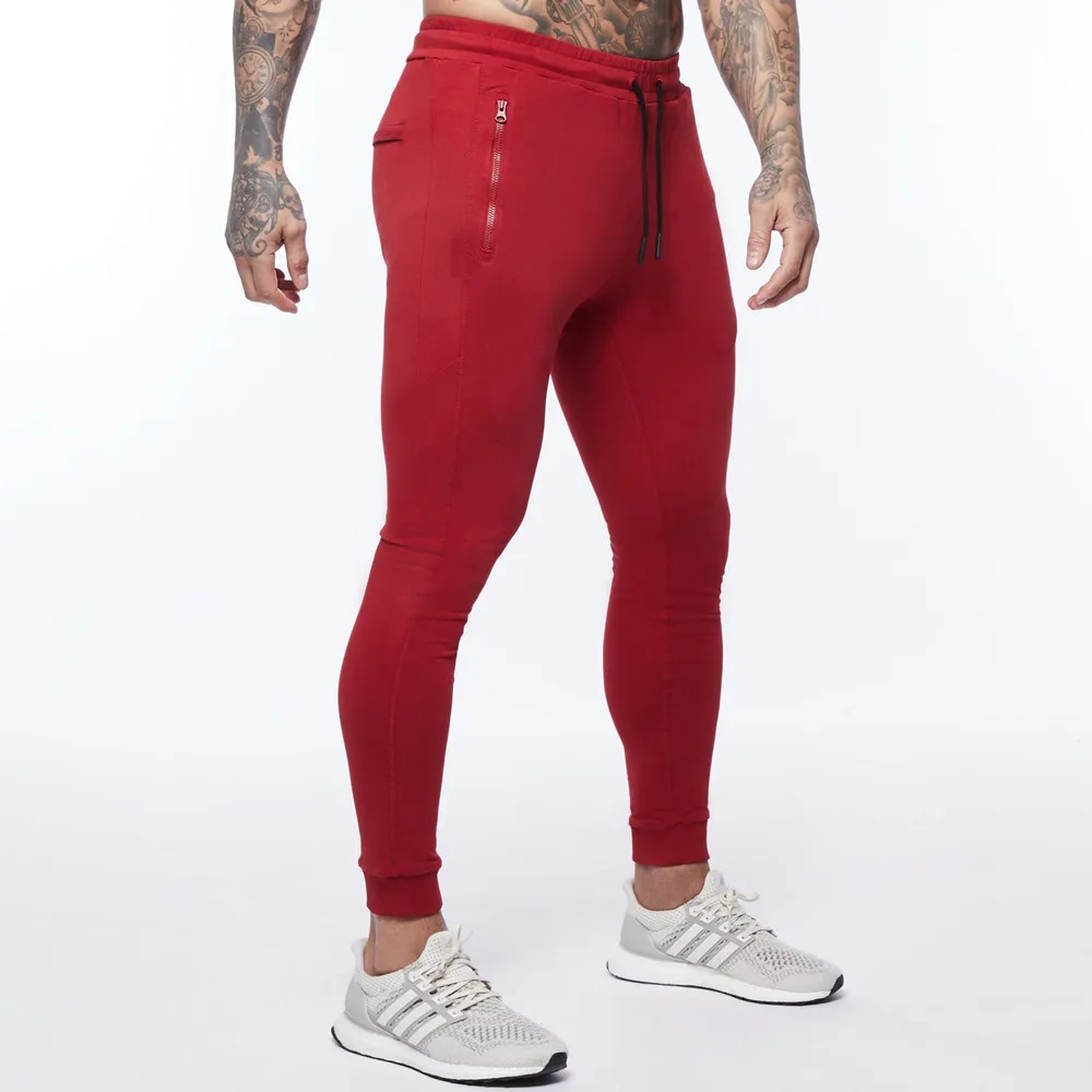 Cotton Joggers Pants Men Gym Workout Sportswear Sweatpants Male Autumn Fitness Crossfit Trackpants Solid Running Sport Bottoms