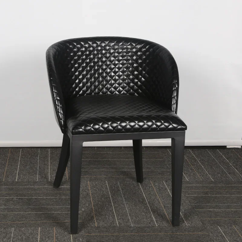 Hotel restaurant private room metal soft bag chair, coffee shop leisure negotiation chair 5 groups
