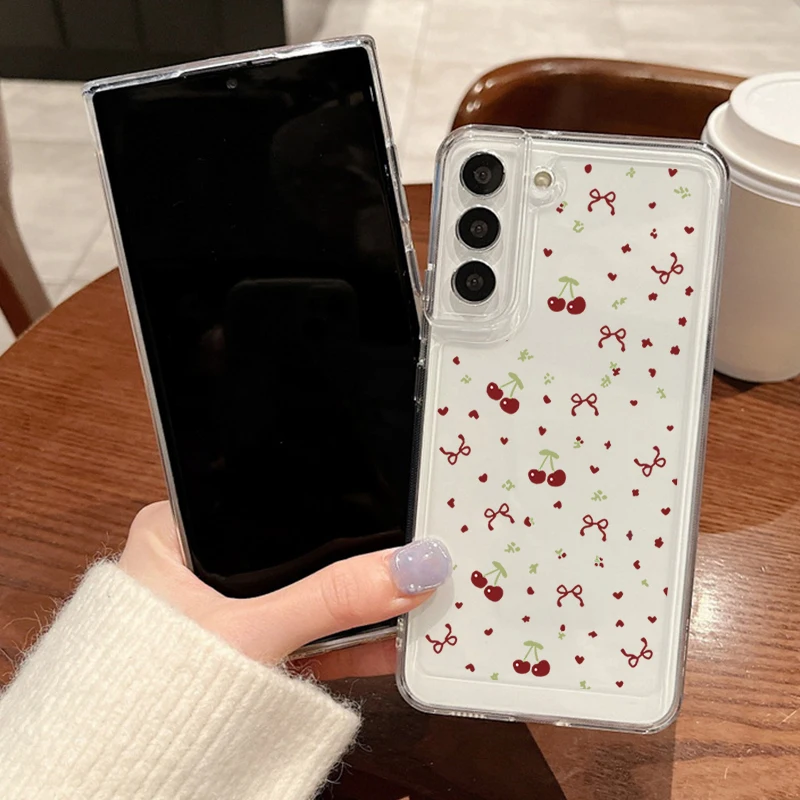 Kirschschleifen-Transparenthülle für Samsung Galaxy A57 A27 A37 A17 A16 A56 A36 A26 A15 A55 A54 S26 S24 S23 S22 Ultra Plus S25 FE Cover – Detail 7