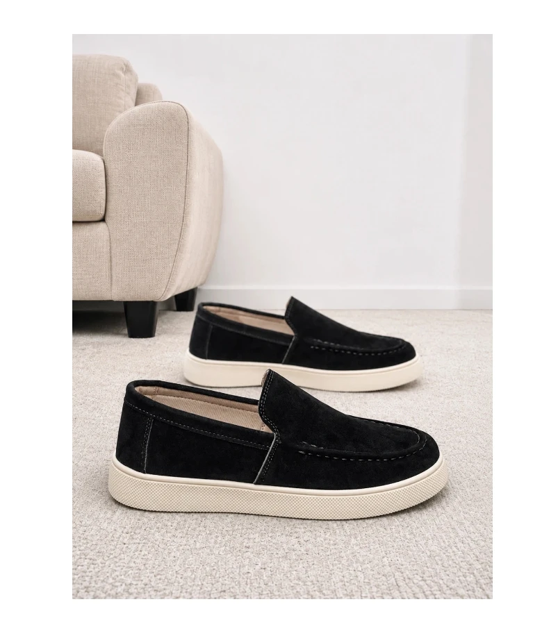 Herren-Freizeitschuhe, Wildleder-Loafer, klassischer britischer Stil, Herrenschuhe, leichte, weiche Mokassins, Slip-on-Fahrschuhe für Herren – Detail 9